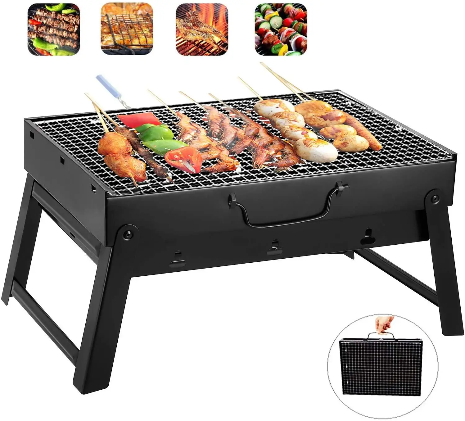 VCAN-Barbecue portable pliable, simple, pour l'extérieur, le camping, le japon