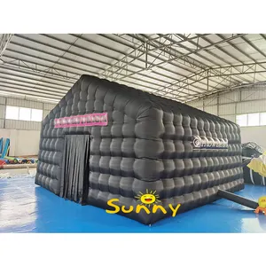 Back inflatable house tent for outdoor events Activities Nightclub Pub Tent Wedding Party Event Cube Marquee Rental