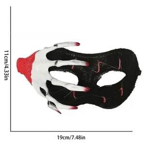 <span class=keywords><strong>Masque</strong></span> d'Halloween d'horreur à lacets avec crâne à la <span class=keywords><strong>main</strong></span> <span class=keywords><strong>Maison</strong></span> hantée <span class=keywords><strong>Masque</strong></span> sanglant Steampunk Cosplay Costume Mascarade Masques de fête Fabricant - Product Image 4