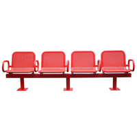Meubles d'extérieur, banc d'attente en métal pour arrêt de bus, 4 places, siège extérieur en acier pour parc, siège public pour jardin, patio