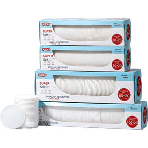 LMLTOP OEM 3 couches de <span class=keywords><strong>coton</strong></span> <span class=keywords><strong>démaquillant</strong></span> rond doux sans peluche de haute qualité pour le nettoyage du visage, couleur personnalisée SY588-SY593 - Product Image 1