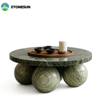Table basse en pierre de haute qualité StoneSun, en pierre d'émeraude naturelle d'Inde, pièce d'art, pierre d'émeraude à haute brillance pour le salon