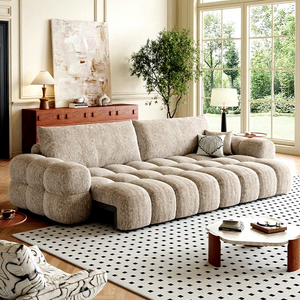 Canapé convertible multifonctionnel électrique en tissu chenille au design moderne, réglable et rétractable, à double usage intégré - Product Image 1