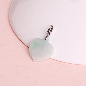 Colgante de Corazón de Jadeíta Natural, Plata de Ley 925, Colgante de Jade Verde, Joyería de Corazón de la Suerte, Regalo para Mujer - Product Image 3