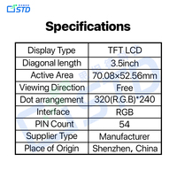 Écran LCD TFT IPS RGB de 3,5 pouces 320x240, haute personnalisation, assurance qualité, solutions HMI de qualité industrielle