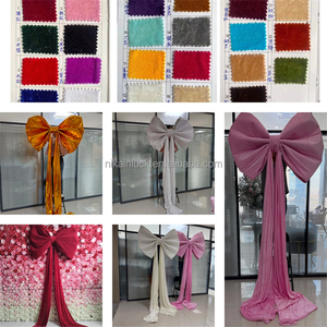 Nika Tùy Chỉnh Bán Buôn Wedding Party Backdrop Bow Lớn Lớn Bow Trang Trí Đạo Cụ Trailing Ribbon Vải Màu Đỏ Drooping Satin Bow - Product Image 4