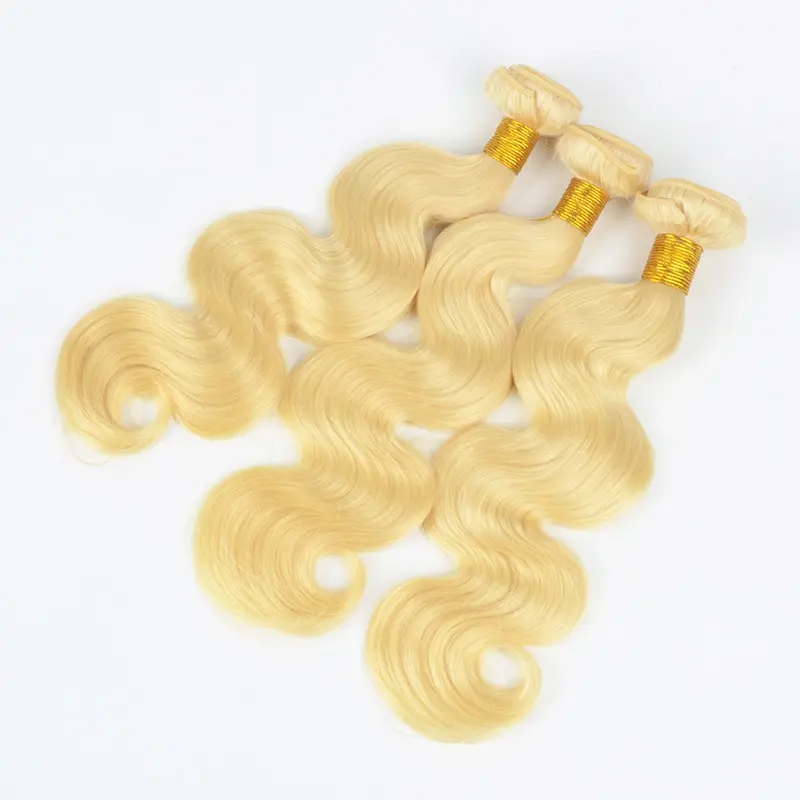 Best quality raw 613 hair weave unprocessed virgin cuticle aligned russian human hair weft extensions honey blonde bundles