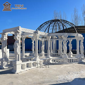अनुकूलित आकार का मनकोर आउटडोर विशाल मंडप पत्थर लोहे की छत के साथ संगमरमर - Product Image 4