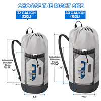 Sac à dos de lavage robuste 105L pour dortoir universitaire avec poche en filet, bretelles de transport, idéal pour les voyages et appartements