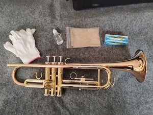 <span class=keywords><strong>Trompeta</strong></span> de Tono Bb de Primera Calidad, <span class=keywords><strong>Campana</strong></span> de Latón, Lacado Dorado, Instrumento <span class=keywords><strong>con</strong></span> Cuerpo de Cobre Fosforado, Vara de Afinación de Cuproníquel - Product Image 2