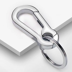Stainless Steel Keychain Oval Shape Solid Color Hard Wearing Metal Key Ring For Men And Women Minimalist Style - Product Image 5