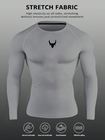 Nouveau T-shirt de compression homme personnalisé à manches longues, coupe ajustée, respirant, séchage rapide, motif géométrique, sous-vêtement de sport pour la course et l'entraînement