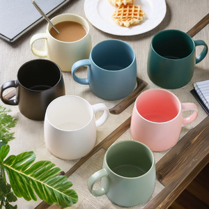 Custom Eco-Friendly Ceramic <b>Mugs</b> Creative Luxury 400mL Capacity Silk Screen Printed Office Minimalist <b>Couple</b> Meeting Promotional - Product Image 2