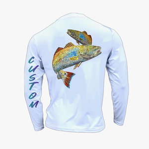 2023เสื้อตกปลาผ้าซับลิเมชันสำหรับผู้ชายเสื้อตกปลาเข้ารูปพอดีตัวป้องกันรังสียูวีกันแดดปรับแต่งได้ดีไซน์ใหม่สีส้ม - Product Image 2