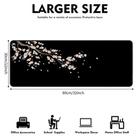 Tapis de souris de jeu de fleurs de cerisier grand dessous en caoutchouc antidérapant épaissi bord de verrouillage d'impression Hd pour tapis spécial E-Sports de bureau