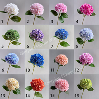 3D-geprinte grote witte, groene en blauwe hortensia zijden bloemen voor Kerstmis, nieuwjaar en bruiloften decoratie