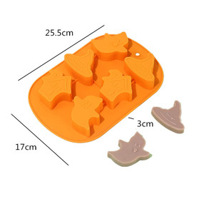 Halloween Silicone Cake Mold 4-Piece Set Pumpkin Ghost Bat Skull Shapes Cake Decoration Tool - Product Image 5
