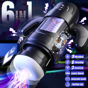 Electric Male <b>Masturbator</b>-100% Waterproof 6 Thrusting 3 Suction Functions Real Touch Feeling Customized Color Masturbation - Product Image 6