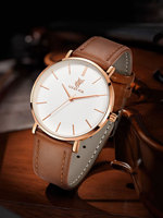 Ensemble de montres de luxe pour couple, dernier cri, avec boîtier en alliage, cadran en verre, affichage à aiguilles et bracelet en PU |   Cadeau haut de gamme