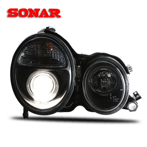 Ensemble de phares LED jaunes SONAR 12V 55W H4/H7 avec anneau lumineux Angel Eye, compatible avec <span class=keywords><strong>Mercedes</strong></span>-Benz <span class=keywords><strong>Classe</strong></span> <span class=keywords><strong>E</strong></span> <span class=keywords><strong>W210</strong></span> 98-01 - Product Image 3