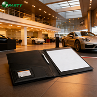Porte-documents A4 en cuir de luxe avec logo personnalisé, style tendance, cadeau pour propriétaire de voiture, porte-documents de voiture