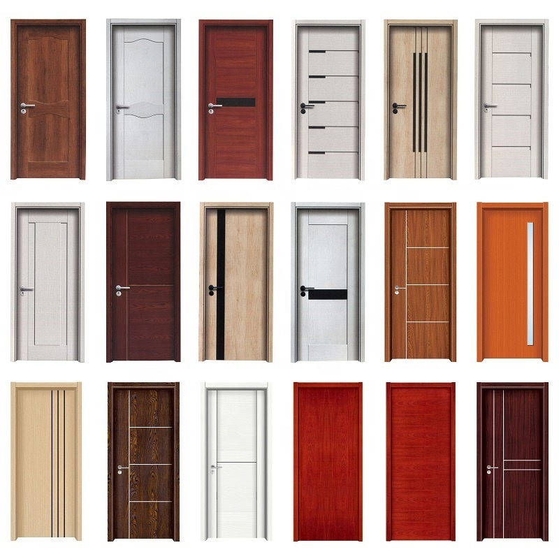 Mélamine Moulé MDF/HDF Porte Chine Fabricant Portes D'entrée En Bois Massif Intérieur Balançoire Graphique Design Moderne Hôtel Pousser et tirer