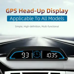 GPS 프로젝터 터치 스크린 자동차 HUD OBD 헤드 업 디스플레이 차량 속도 시간 나침반 레벨 온보드 디스플레이 휴대용 자동차 경보