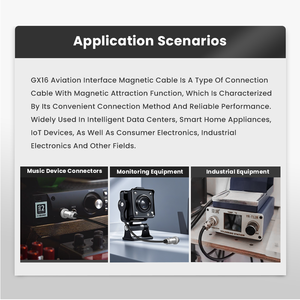 Cable Magnético de Interfaz de Aviación GX16, Cable Conector Magnético Industrial Médico Anti-tirones - Product Image 4