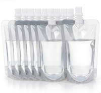 Sachets Doypack jetables transparents avec bec verseur en stock pour thé au lait, lait de soja, jus et yaourt, de 100 ml à 500 ml