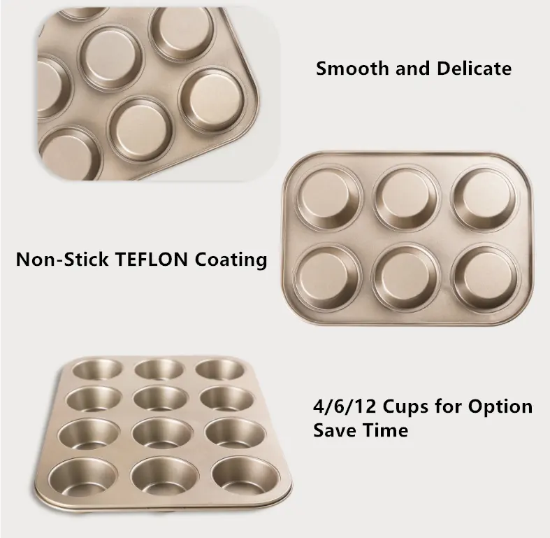 4/6/12 tazze teglia per Cupcake antiaderente accessori per la cottura in acciaio al carbonio strumenti forniture per la cottura di Muffin