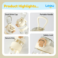 Bouteille d'eau portable pour enfants sans BPA, écologique, avec paille, anti-fuite, pour boire directement, idéale pour la gym, les voyages, le bureau et l'école