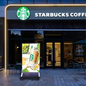 Mujin Portable Solar Powered Aluminum Decorative Light Box Mobile <strong>Vertical</strong> Advertising <strong>Billboard</strong> - Product Image 3