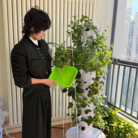 Tour de culture aéroponique verticale Tru-Spring à 9 étages avec pompe |   Kit de plantation de légumes et d'herbes pour jardin d'intérieur, prise électrique européenne