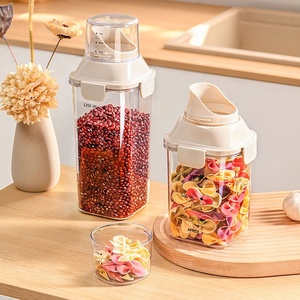 Bocaux de stockage de céréales étanches de qualité alimentaire (3 tailles) avec <span class=keywords><strong>bec</strong></span> verseur et couvercle doseur 2 en 1, contenants de garde-manger à verrouillage 4 côtés - Product Image 4
