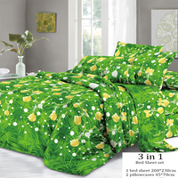 Parures de draps en microfibre imprimées, directement de l'usine, 1 drap avec 2 taies d'oreiller, taille personnalisée