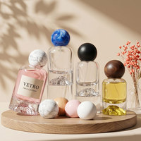 Vente en gros de flacons de parfum en verre cylindriques personnalisés 30ml 50ml 100ml, flacons de parfum de luxe avec vaporisateur à fine brume, boîte