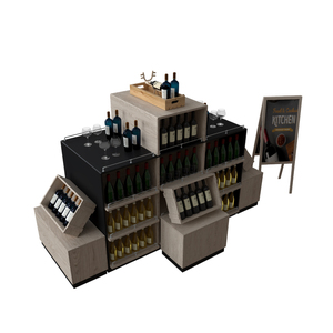 Présentoir à vin autoportant en bois, grande capacité, design amovible, durable et écologique pour supermarché - Product Image 6