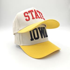 Casquettes de baseball Oxford personnalisées avec logo brodé en relief, design bicolore 3D et motif à pois ajustable - Product Image 3