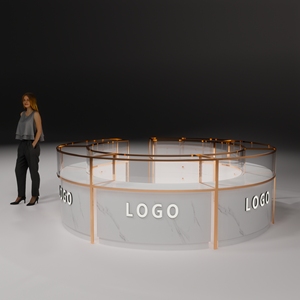 Mostrador de joyería de cristal de madera personalizado de lujo con almacenamiento en la parte inferior - Product Image 6