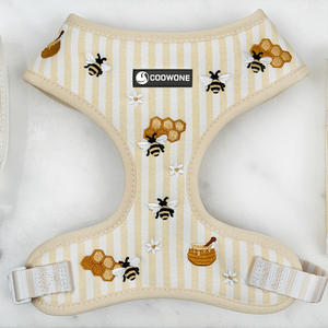 맞춤 자수 강아지 하네스 리드 조절 가능한 리드 강아지 훈련용 목줄 및 리드 세트 개인 맞춤형 노풀 강아지 하네스 - Product Image 1