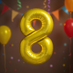 Palloncino Numero d'Amore Dorato 80cm, Decorazione Metallica per Feste di Compleanno, Accessori per Celebrazioni per Bambini - Product Image 2