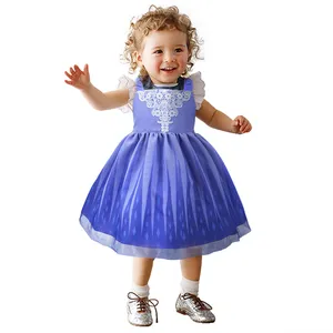 秋の女の赤ちゃんフローラルドレスレースエプロンローブキッズ服幼児子供プリンセスドレス