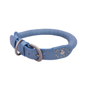 Robuste Metalls chnalle Runde echte Haustier halsbänder Hochwertige Großhandel weich gepolstert echtes gerolltes Leder für Hunde halsband - Product Image 1