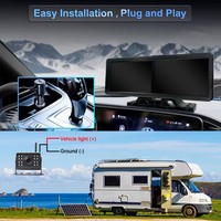 Moniteur de voiture sans fil 15,6 pouces de qualité supérieure, écran partagé, caméras latérales avant, caméra de recul AHD, système de vision arrière TFT LCD pour camion