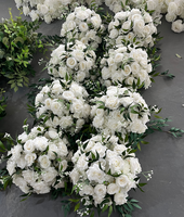 D-FB001 mariage fleurs en soie boule de fleurs rouges centres de Table florale artificielle grande boule de fleurs pour la décoration de fête d'événement