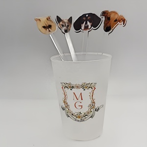 Agitadores de cóctel de fiesta acrílicos con logotipo personalizado Agitadores de bebidas para mascotas para bodas - Product Image 2