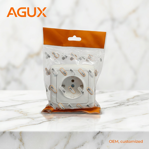 Presa a Muro Europea AGUX a Controllo Singolo Nascosta, Materiale ABS, 10A, 2 Uscite, IP20, 110V/220V - Product Image 1
