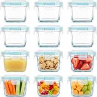 Petits pots en verre carrés pour aliments avec couvercles hermétiques - Étanches, compatibles micro-ondes, mini-récipients en verre pour collations/noix/préparation de repas