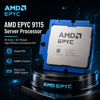 Prosesor AMD EPYC 9115 Server CPU 16 Core 32 Thread 2.6GHz 4.1GHz 64MB L3 Cache Socket SP5 125W untuk Pusat Data