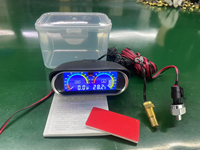 Meteran LCD Mobil 2-In-1 Meteran Tekanan Minyak Digital Pengukur Suhu Air Sensor 10Mm Instrumen Universal 9-36V untuk Truk SUV RV